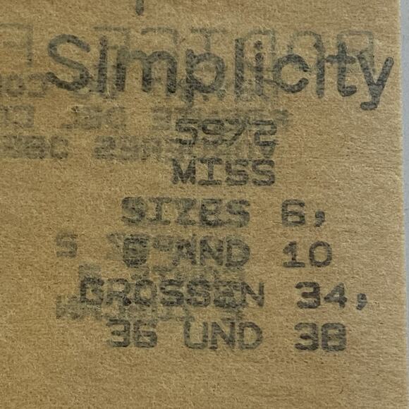 Simplicity 5972 Pattern Dress Miss 6-10 Uncut Cottagecore Pullover Strapless - Picture 7 of 8